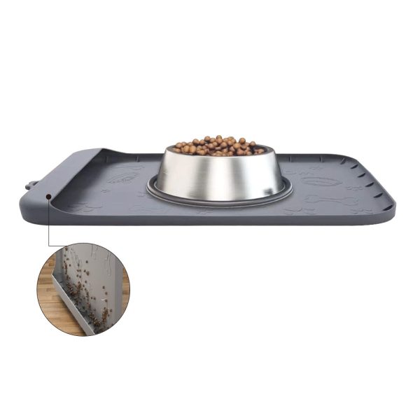 Dog Food Mat Silicone Dog Mats With Pocket For Catches Spill And Residue