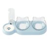 Automatic Pet Cat Water Feeder Dispenser 3 In 1 With Double Pet Bowl