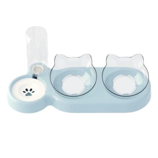 Automatic Pet Cat Water Feeder Dispenser 3 In 1 With Double Pet Bowl