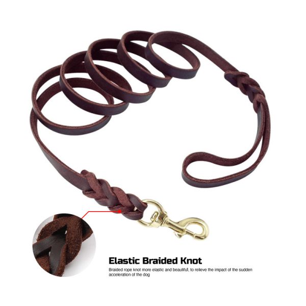 Braided Custom Running Training Genuine Leather Dog Leash For Medium Puppy Dog Braided Custom Running Training Genuine Leather Dog Leash For Medium Puppy Dog