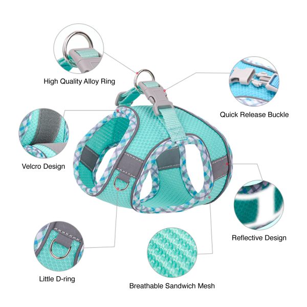 Reflective Dog Harness Vest Harness For Walking Small Dog Reflective Dog Harness Vest Harness For Walking Small Dog