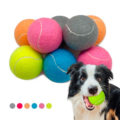Dog Tennis Balls Custom Logo Squeaky Multi Color Bulk Chew and Throw Toys