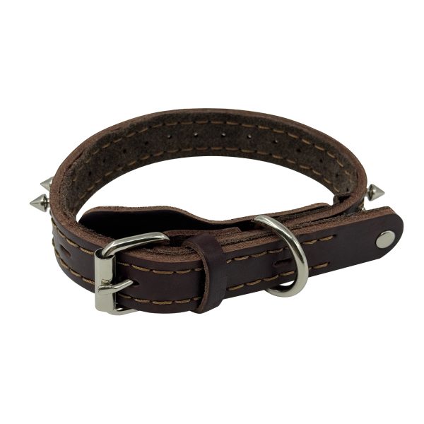 Durable Stylish Secure Adjustable Spiked Genuine Leather Dog Collar Durable Stylish Secure Adjustable Spiked Genuine Leather Dog Collar