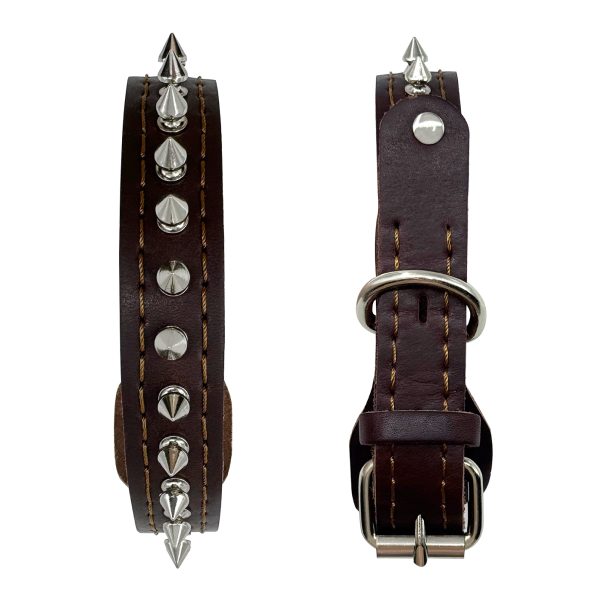 Durable Stylish Secure Adjustable Spiked Genuine Leather Dog Collar Durable Stylish Secure Adjustable Spiked Genuine Leather Dog Collar