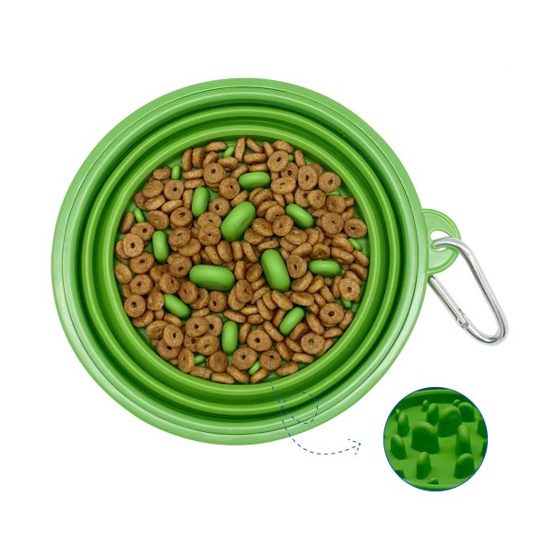 Silicone Portable Collapsible Slow Feeder Pet Dog Water Bowl With Lid Pet Folding Bowl Silicone Portable Collapsible Slow Feeder Pet Dog Water Bowl With Lid Pet Folding Bowl
