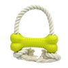 6.5 X 17.5cm Rubber Bone Shaped Dog Toy With Cotton Rope Durable Safe For Teeth And Gums 6.5 X 17.5cm Rubber Bone Shaped Dog Toy With Cotton Rope Durable Safe For Teeth And Gums