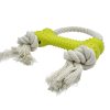 6.5 X 17.5cm Rubber Bone Shaped Dog Toy With Cotton Rope Durable Safe For Teeth And Gums 6.5 X 17.5cm Rubber Bone Shaped Dog Toy With Cotton Rope Durable Safe For Teeth And Gums