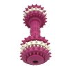 Durable Rubber Dog Chew Toy Dumbbell Shape With Teeth Cleaning Bumps