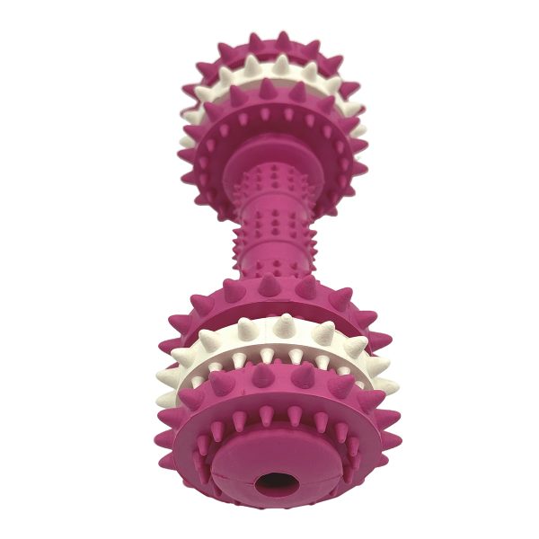 Durable Rubber Dog Chew Toy Dumbbell Shape With Teeth Cleaning Bumps