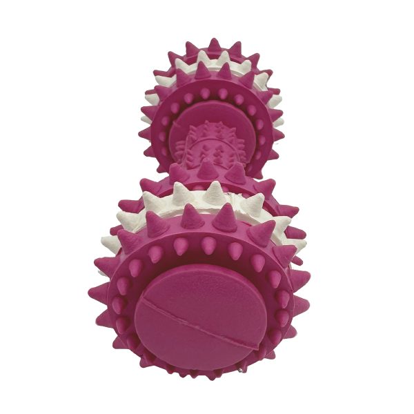Durable Rubber Dog Chew Toy Dumbbell Shape With Teeth Cleaning Bumps