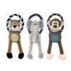 Squeaky Plush Rope Dog Toy Durable Interactive Teething Anxiety Relief Toy