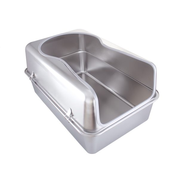 Easy Cleaning Enclosed Cat Litter Box Stainless Steel Non Sticky Easy Cleaning Enclosed Cat Litter Box Stainless Steel Non Sticky