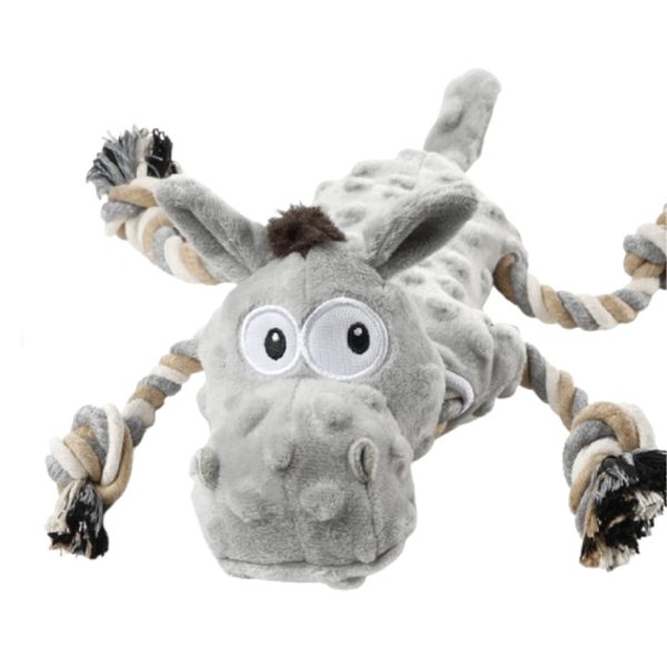 Interactive Donkey Plush Dog Toy Squeaky Tug Of War Chew Toy For Puppies Dogs