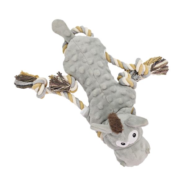 Interactive Donkey Plush Dog Toy Squeaky Tug Of War Chew Toy For Puppies Dogs
