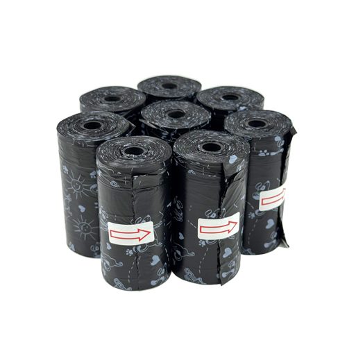 Dog Poop Bag 8 Rolls Pet Garbage Bag Outdoor Carrier Clean Up Garbage Pickup Clean Bag