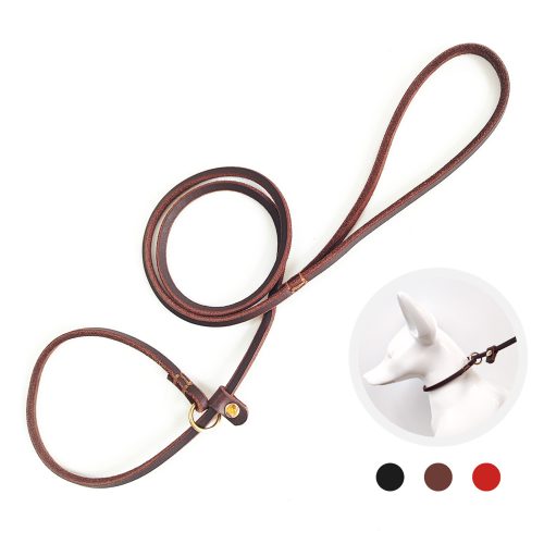 Pet Genuine Leather Leash Slip Lead Adjustable Dog Training Leash For Small Dogs Pet Genuine Leather Leash Slip Lead Adjustable Dog Training Leash For Small Dogs