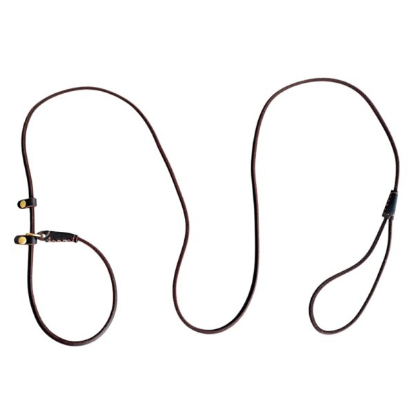 Lightweight Adjustable Durable Pet Genuine Leather Slip Lead For Small Medium Dogs