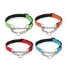 Reflective Nylon Dog Collar, Padded Training Collar With Stainless Steel Chain Reflective Nylon Dog Collar, Padded Training Collar With Stainless Steel Chain