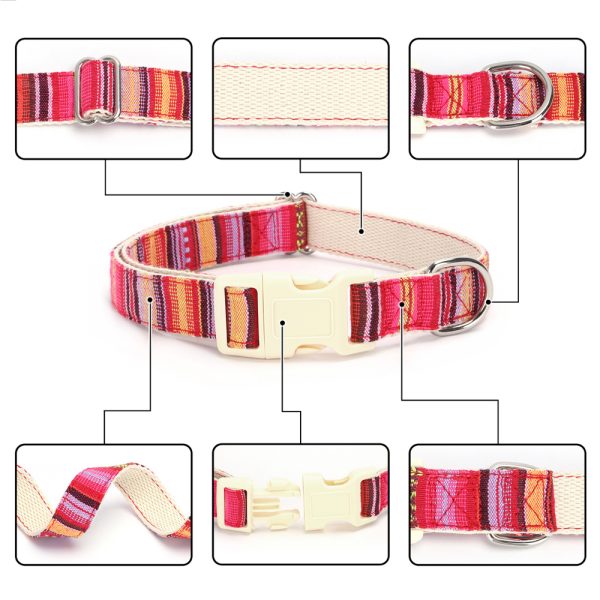 Soft Cotton Pet Collar With Durable Plastic Buckle Comfortable Adjustable Safe Soft Cotton Pet Collar With Durable Plastic Buckle Comfortable Adjustable Safe