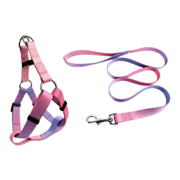 Nylon Pet Dog Chest Harness Leash Set Colorful Adjustable Comfortable