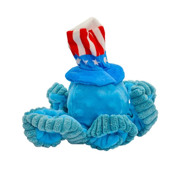 Pet Plush Octopus Dog Toy Tough Plush Squeaky Chew Indestructible Octopus For Large Dogs