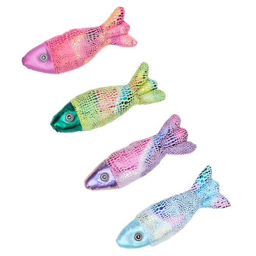Cat Toy Colorful Fish Bite-Resistant Design With PP Cotton Filling Safe Durable Chew Toy