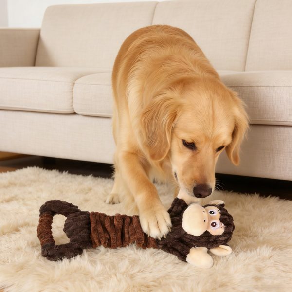 Dog Squeaky Plush Toy Gorilla Shaped For Aggressive Chewers Interactive Toy With Crinkle Paper Dog Squeaky Plush Toy Gorilla Shaped For Aggressive Chewers Interactive Toy With Crinkle Paper