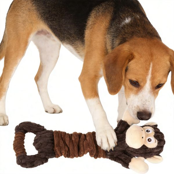 Dog Squeaky Plush Toy Gorilla Shaped For Aggressive Chewers Interactive Toy With Crinkle Paper Dog Squeaky Plush Toy Gorilla Shaped For Aggressive Chewers Interactive Toy With Crinkle Paper