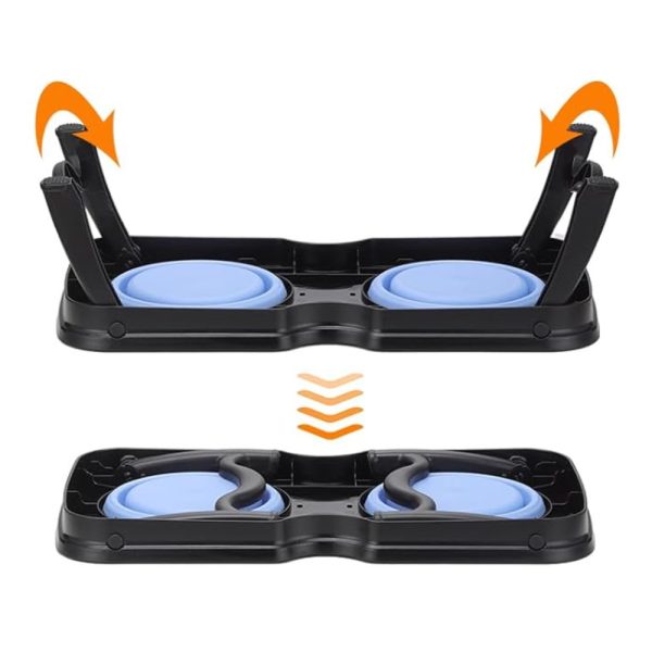 Raised Dog Food Bowl Set Elevated Silicone Pet Food Bowl With Stand For Dogs And Cats