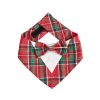 Cute Dog Cat Christmas Bandana Triangle Bibs, Festive Holiday Party Costume For Puppy Pets